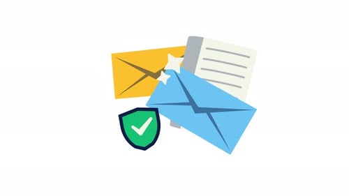 Secure Email Communication Icon Animation