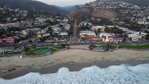 Downtown Laguna Beach, at Sunset. Orange County, Southern California Coast, USA.