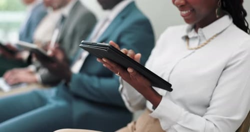 Adults Using Tablets in a Corporate Setting