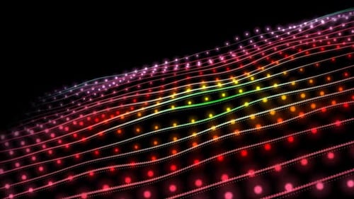 Abstract Waving Data Particle Lines Background Animation