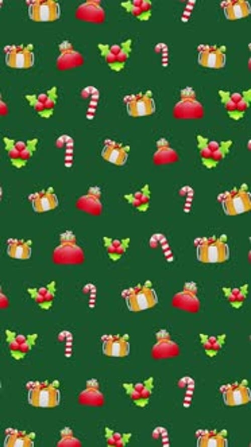 Animated Vertical Seamless Christmas Holiday Pattern
