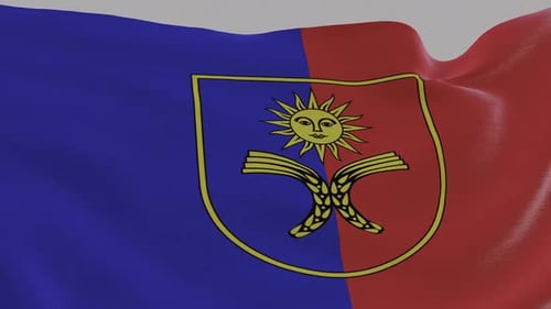 Waving Flag with Distinctive Coat of Arms Animation