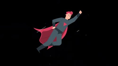 Super Hero Flying Animation HD On Alpha
