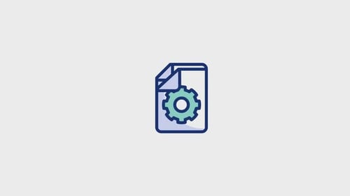 Minimalist File and Gear Settings Icon Animation