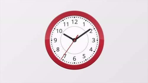 Fast Motion on Red Wall Clock