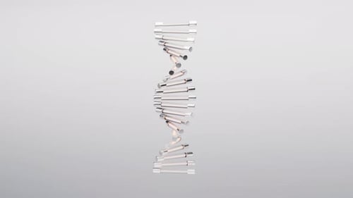 Biological DNA with glowing lines