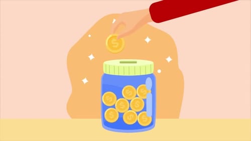 Save Money In A Piggy Bank 4K