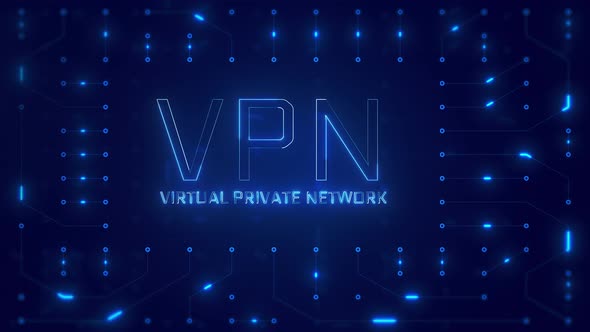 VPN Word Text with neon circuit board design or computer semiconductor ...
