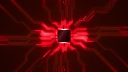 Circuit Board Electrons Data Flow Background Animation Artificial Intelligence Machine Learning