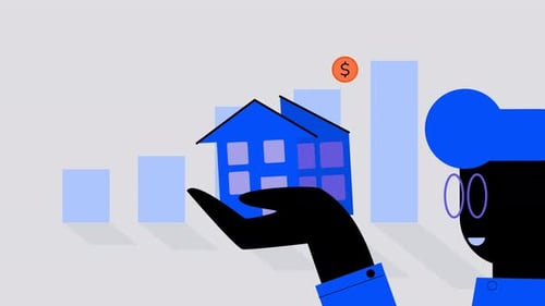 Business Growth and Real Estate Finance Flat Design Animation