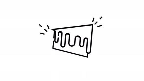 Minimalist Animated Line Art Cake Slice Icon