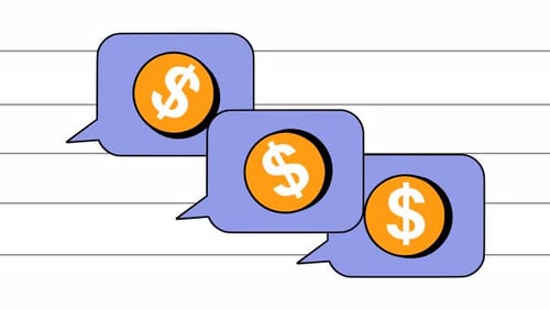 Animated Money Speech Bubbles Appearing