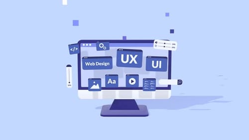 Animated UX UI Design Concept Showcasing Digital Interface, And Interactive Web Design Elements.