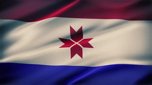 Textured Flag Waving Loop with Central Star Symbol