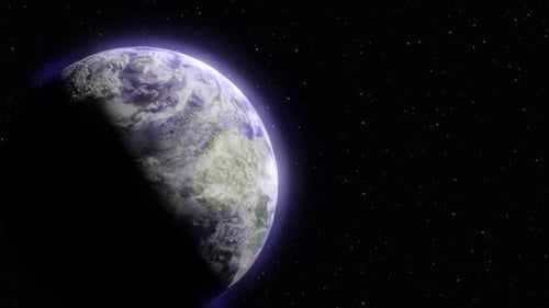 Spinning Earth Globe in Space Animation