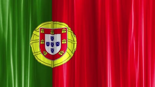 Seamless Loop of Waving Portuguese Flag Fabric Animation