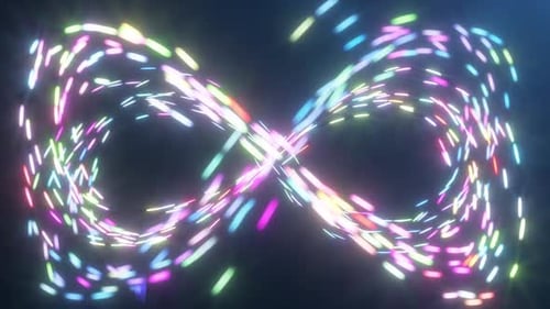 the background of neon lights . Neon rays move along a trajectory at high speed. loop