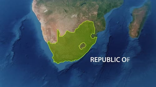 Futuristic Globe Zoom to South Africa Map Reveal