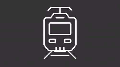Animated train ticket white icon