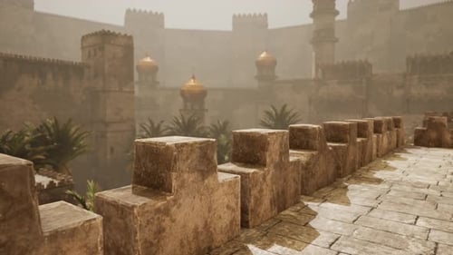 Exploring Ancient Architecture in an Eastern City with Grand Structures
