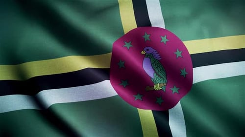Dominica National Flag Waving Seamless Loop Animation