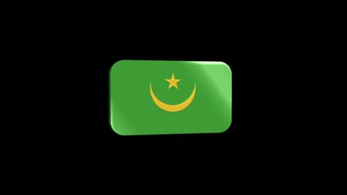 3D Glossy Mauritania Flag Spinning Icon