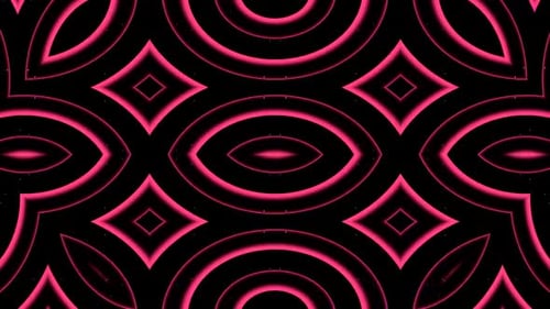 Pulsating Neon Kaleidoscope Pattern Background Loop