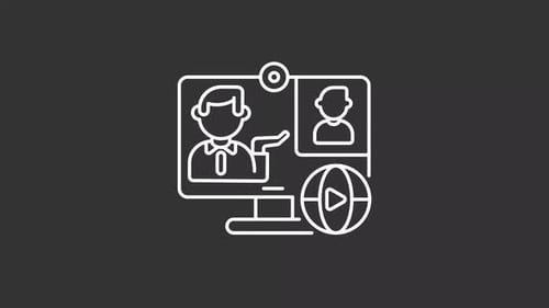 Animated Conference White Line Icon