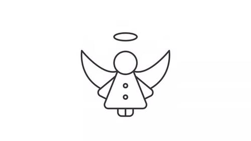 Engel mit Flügeln und Halo-UI-Symbollinienanimation