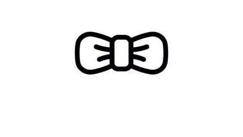 Minimalist Animated Bow Tie Line Art Icon Reveal