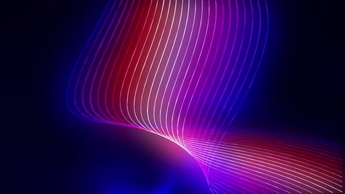 Abstract Glowing Neon Lines Fluid Loop Background