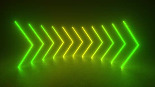 Neon Glowing Progressive Chevron Arrows Background Loop