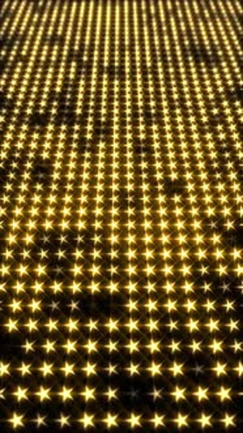 Golden Twinkling Stars Vertical Grid Loop Background