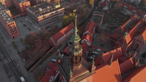 A Breathtaking Aerial View of the Majestic Cityscape in Gdansk, Poland