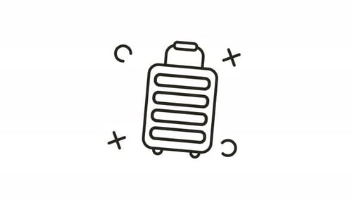 Animation Icon Outline Minimalist Suitcase