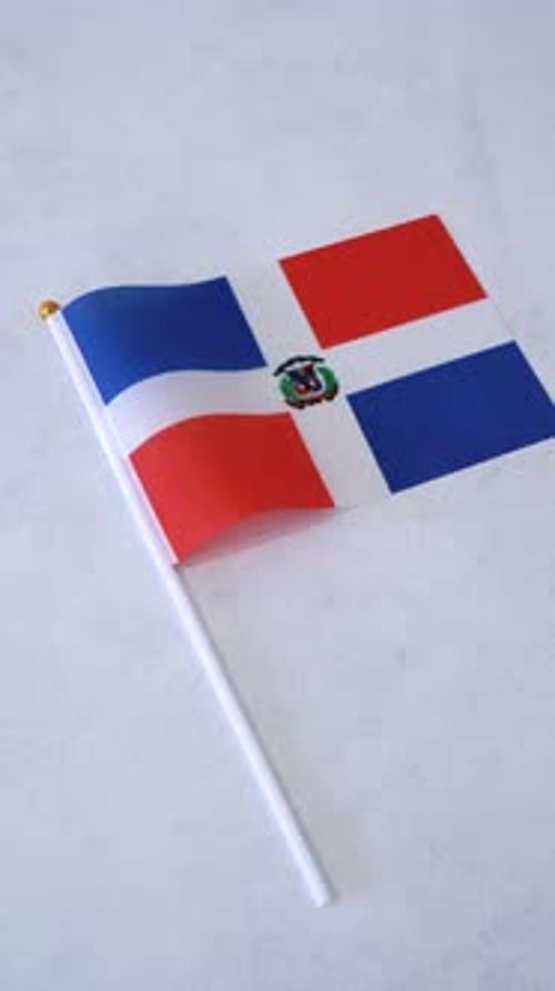 Dominican Republic National Flag Waving on White Background