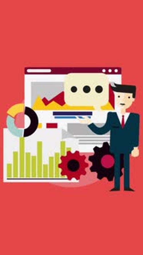 Animated Flat Design Corporate Business Data Analysis