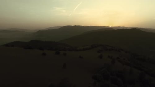Cinematic Aerial Shot of an Endless Mountain and Forest Landscape