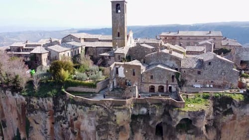 Aerial view of Civita di Bagnoregio, Lazio, Italy.