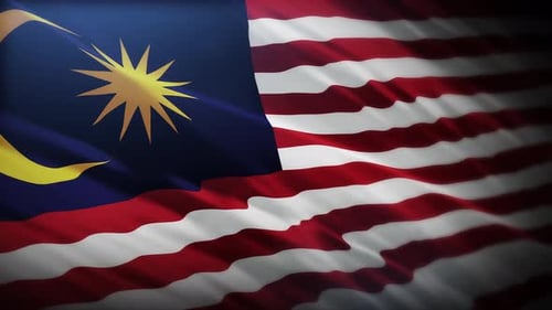 Waving Malaysian Flag Loop for National Identity