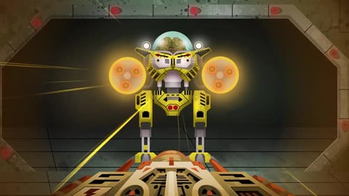 First Person Sci-Fi Robot Reveal in Futuristic Hangar