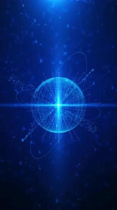 Futuristic Digital Globe Network Animation with Data Connections