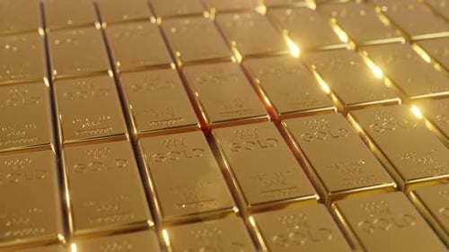 Glowing Gold Bars Ready to Be Stored in the National Money Reserve Fund