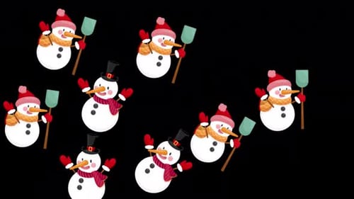 Christmas Snowman Transition Alpha Channel