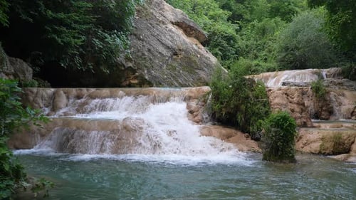 Waterfall And Nature (Slow Motion)