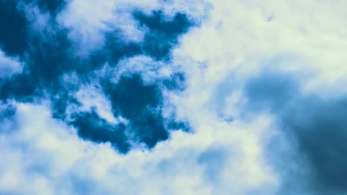 Dramatic Blue Sky with Moving Clouds