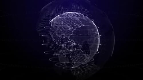 World Map Blue Background