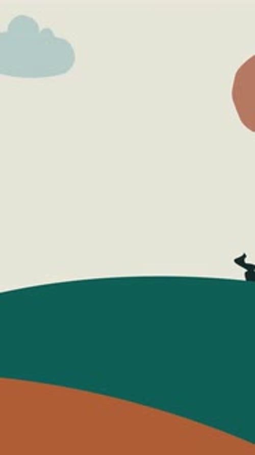 Minimal Mountain Land Space Illustration Loop Background