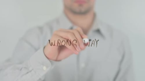Wrong Way, Writing on Transparent Screen