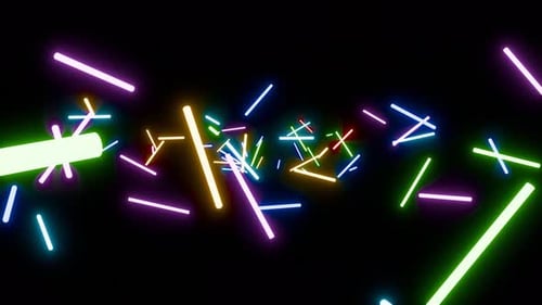 Colorful Neon Abstract Lines Moving Tunnel Background